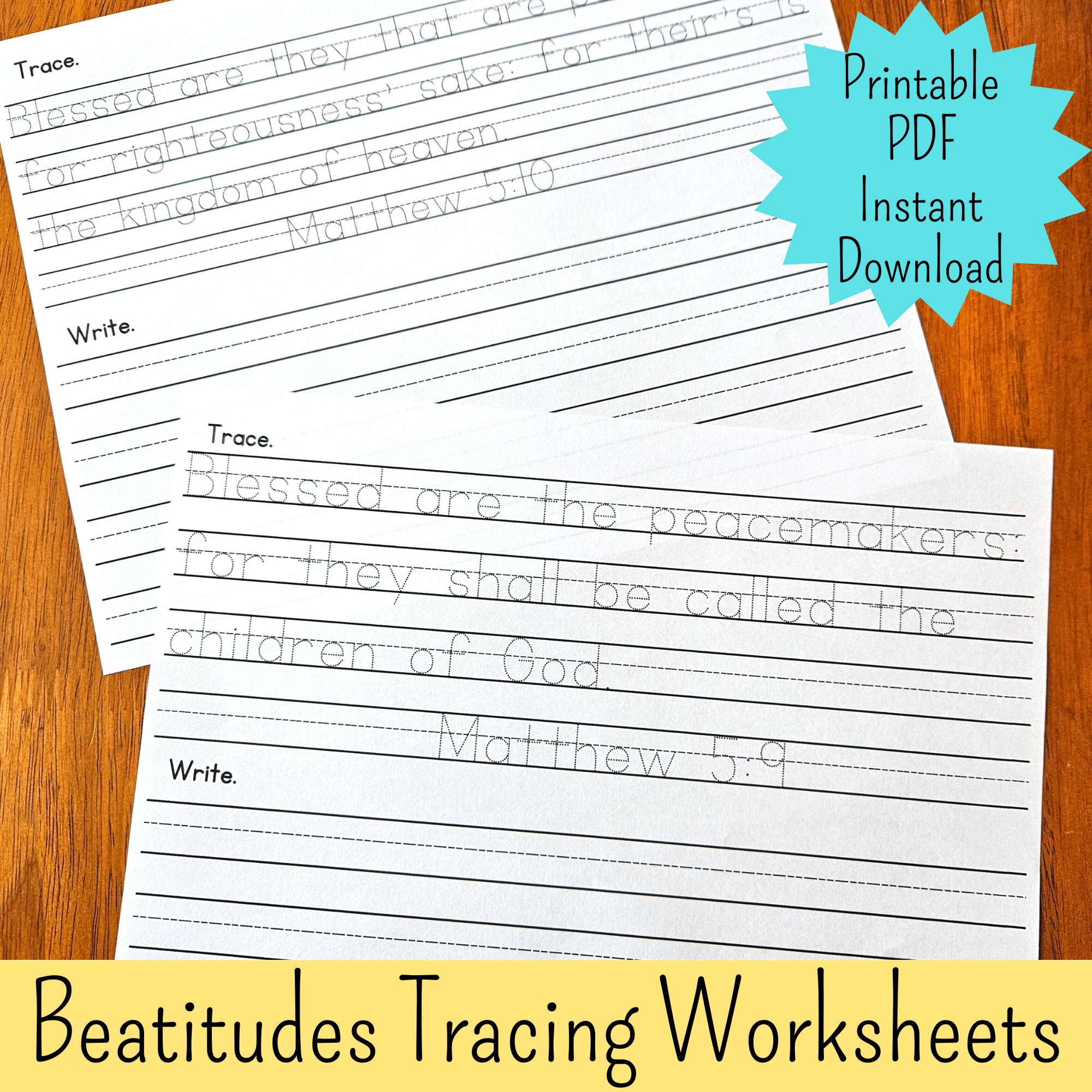 Scripture Tracing Worksheet KJV Bible Memory Verse Printable Kids Bible ...