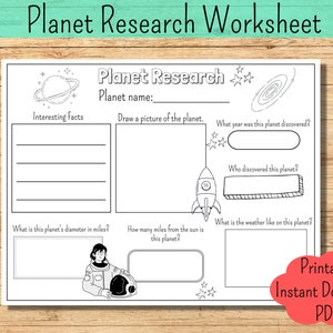 Planet Research Planet Worksheet Solar System Worksheet Science Project Space Science Worksheet Homeschool Planet Report