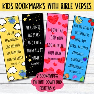 Christliche Lesezeichen für Kinder Bibel Vers Lesezeichen Druckbare Sonntagsschule Memory Vers Aktivität Kinder Schrift Lesezeichen Bunte Bibel