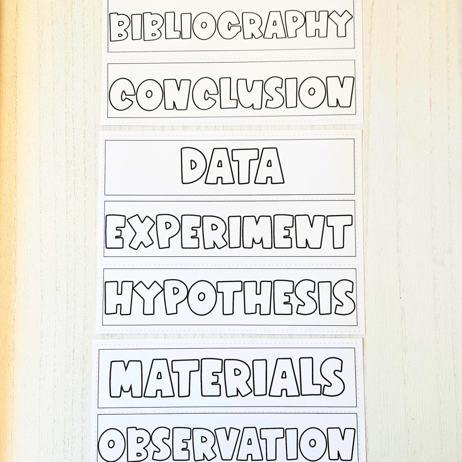 Science Fair Project Labels: Black and White, 15 Printable Board Labels ...