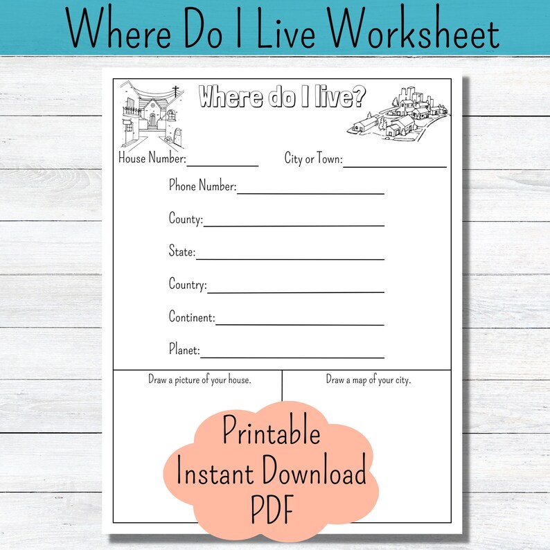Life Skills Activity Social Studies Worksheet Where Do I Live Worksheet