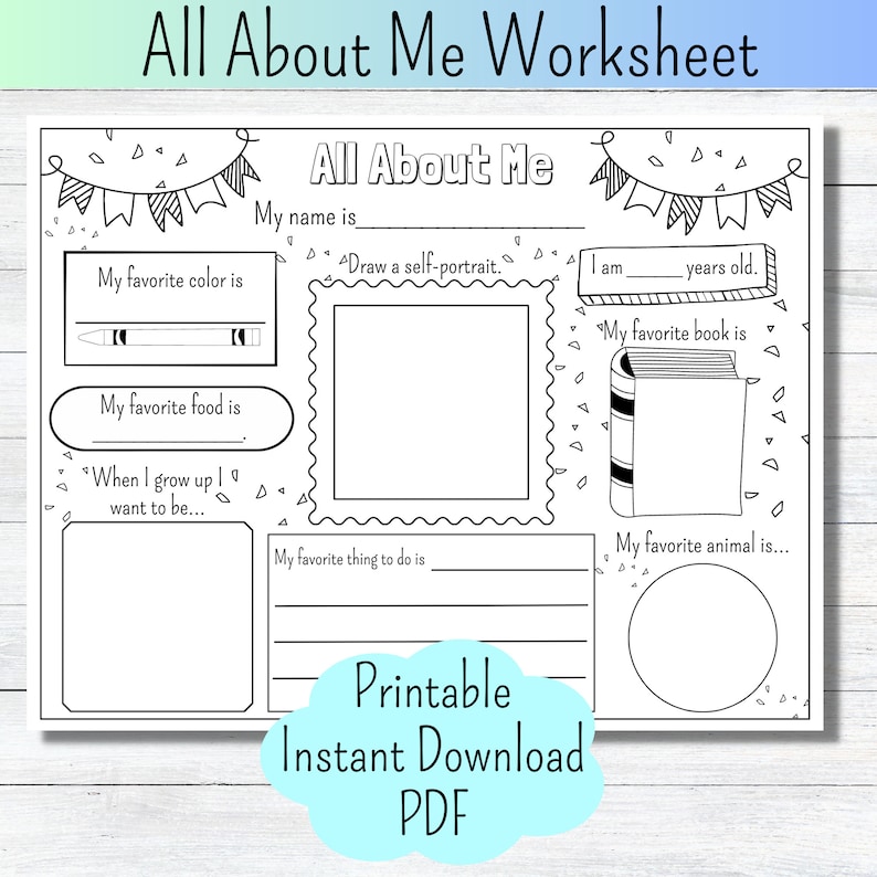 All About Me Printable Homeschool Page About Me Kid (Instant Download ...