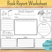 Kids Book Report Template - Etsy