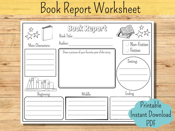 Book Report for Kids Printable Book Report Worksheet Homeschool Book Report Template Story Elements Printable Worksheet