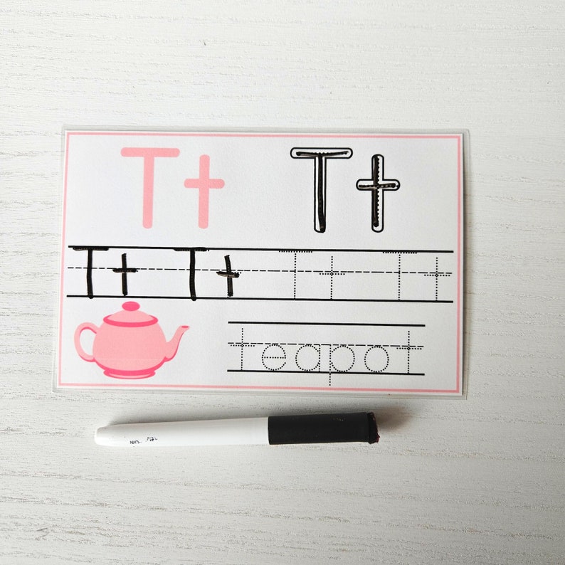 Alphabet Tracing Dry Erase Flashcards Alphabet Laminated Flashcards