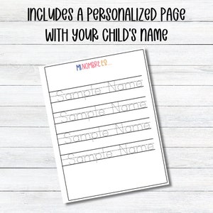 Personalized Spanish Tracing Workbook: Homeschool Learning Activity image 3