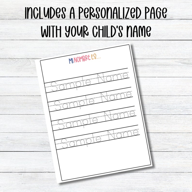 Personalized Spanish Tracing Workbook: Homeschool Learning Activity image 3