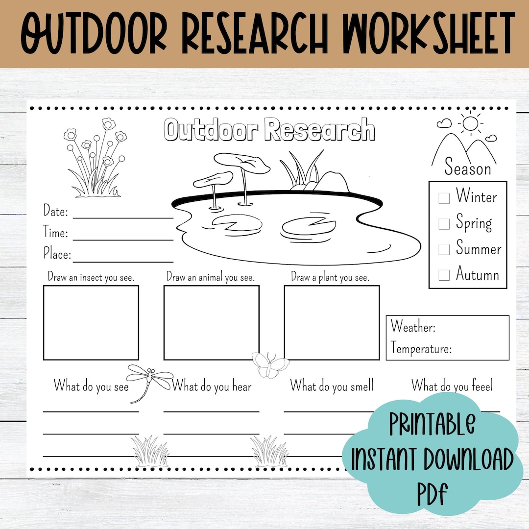 Nature Research Worksheet: Five Senses Scavenger Hunt (PDF) - Etsy