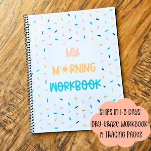 Morgenarbeitsbuch Vorschule Homeschool Morgenmenü-Arbeitsbuch Laminierte Trockenlösch-Ablaufverfolgung Arbeitsblätter Kindergarten-Morgenzeit-Tätigkeitsseite