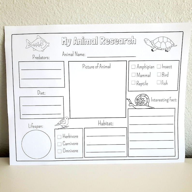 Animal Report Worksheet Homeschool Animal Science Research Kids Report