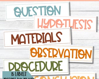 Science Fair Project Labels, Science Board, Scientific Method (PDF)