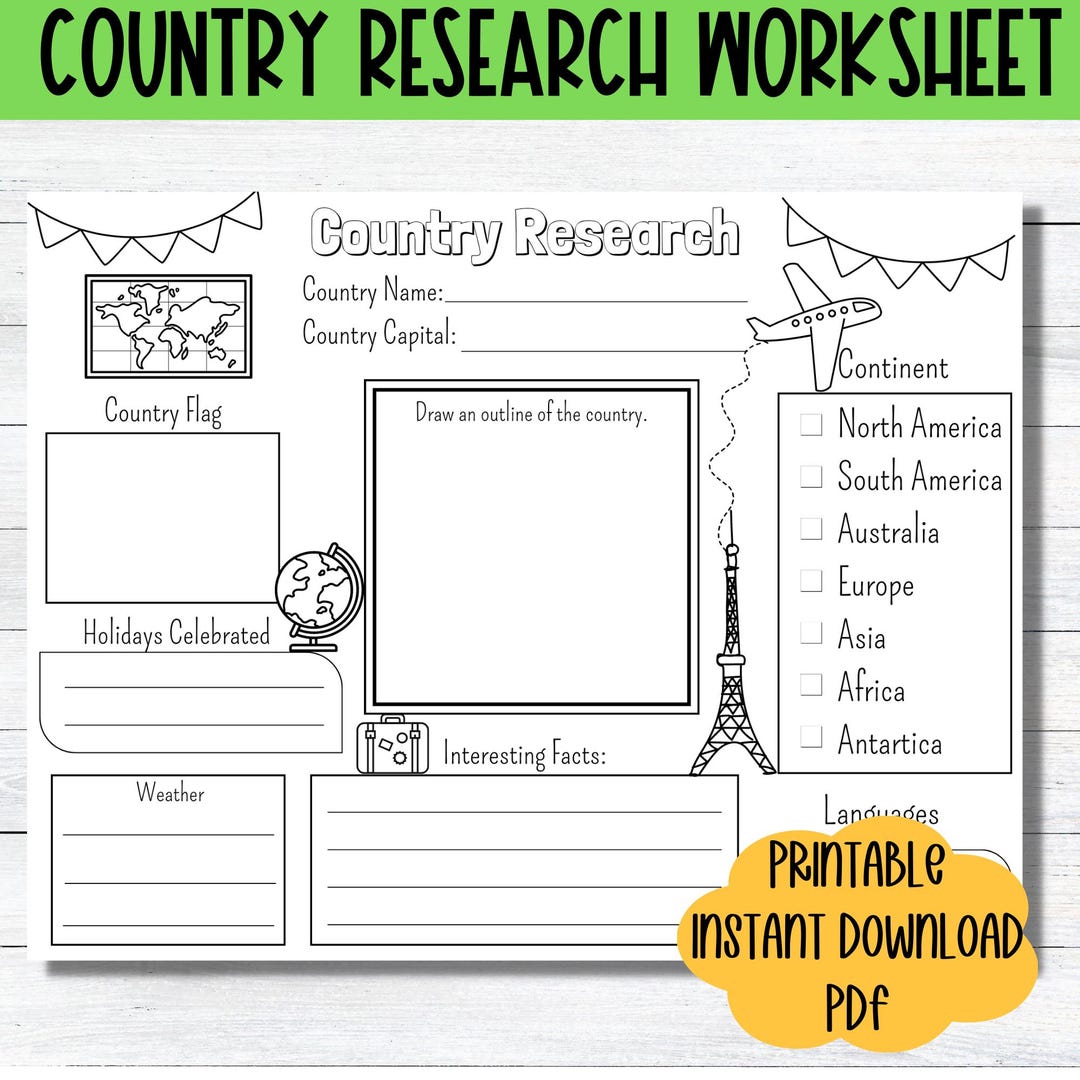 Country Research Report Printable History Project Homeschool Country ...