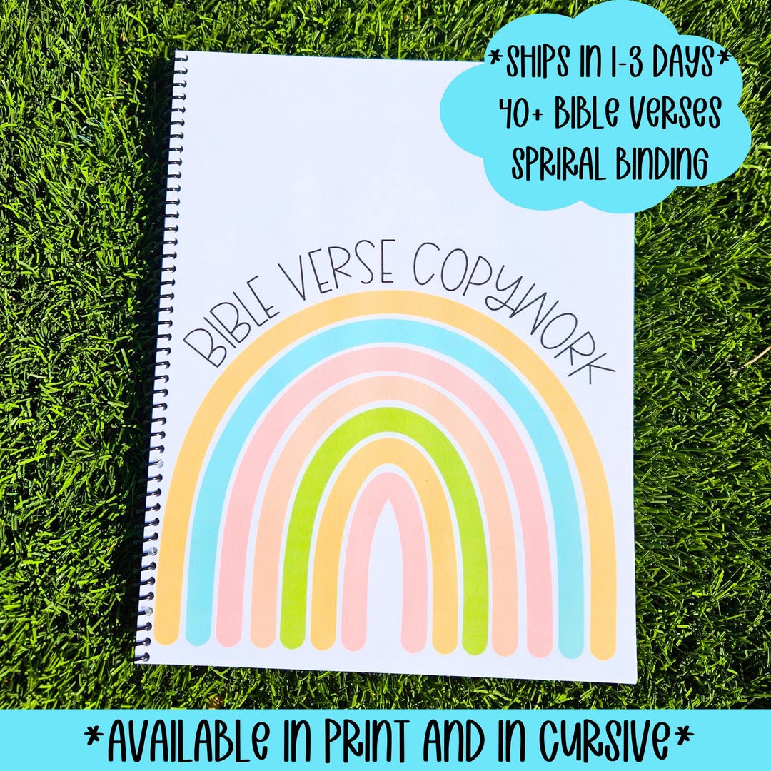 KJV Bible Verse Copywork Workbook Kids Christian Homeschool Handwriting ...