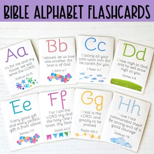 Alphabet Schrift Karte Laminierte Bibel Vers Karten KJV Schrift Karten Kinder Memory Vers Vorschule Bibel Vers Flashcard Sonntagsschule