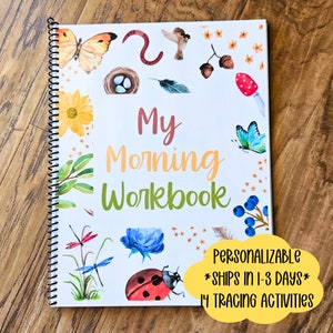 Morgen-Menü Homeschool Vorschule Arbeitsbuch Kindergarten-Vorbereitungs-Aquarell Morgenarbeitsbuch Natur-Thema-Morgen-Menü Trocken abwischbare Seiten