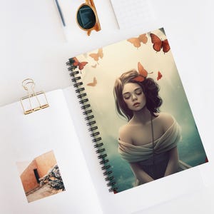 Butterfly Girl Spiral Notebook - Ruled Line, Journal, Diary, Gift