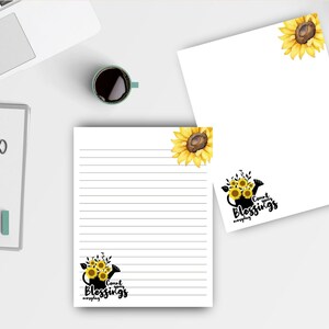 Sonnenblume Briefpapier/Schreibpapier/8,5x11 US Letter/Digital Download liniert und leer/Instant Download