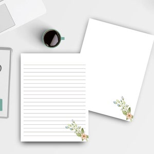 Papel imprimible de ramo de huevos de Pascua/Papel de escritura/8.5x11 Carta de EE. UU./Descarga digital forrada y en blanco/Descarga instantánea