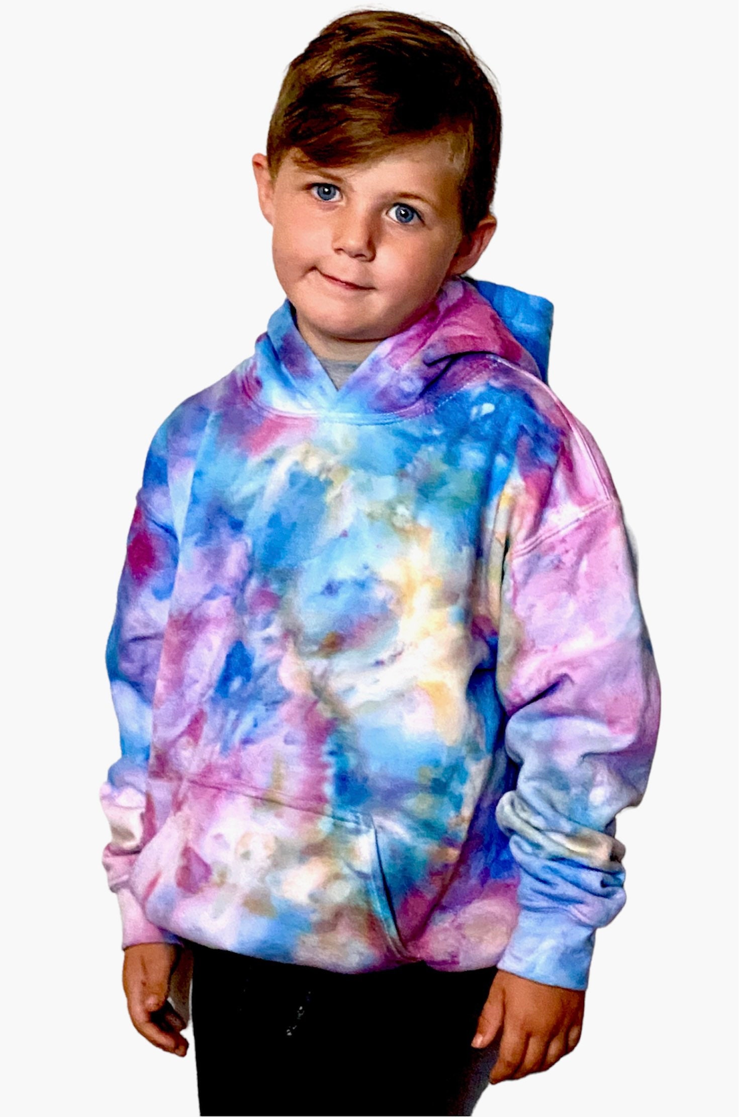 Borlai 1-6 Years Old Little Girls Tie-Dye Tracksuit Set Pants Clothes Set Fashion Pullover Hooded Shirt 