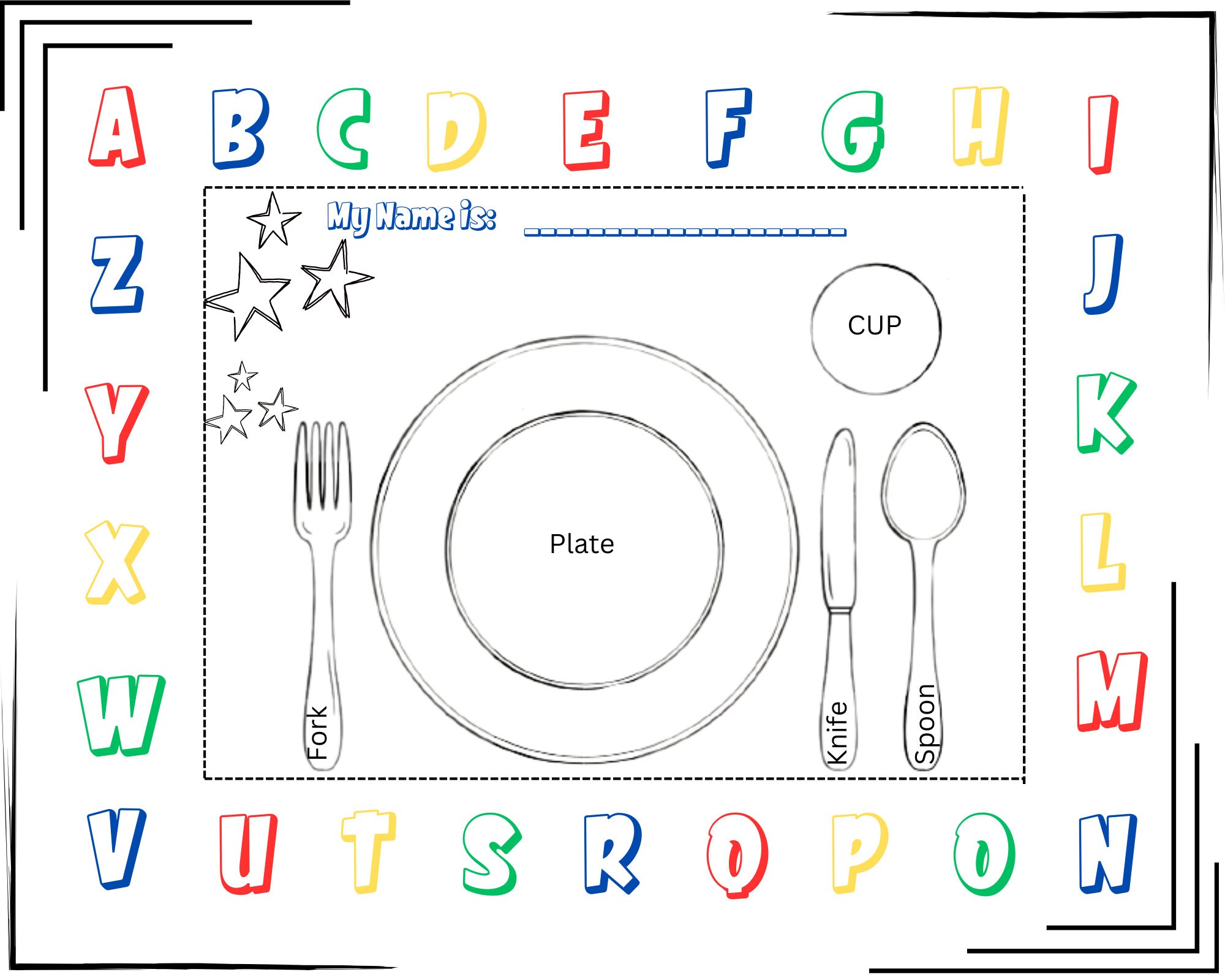 Educational Place Mat for Kids - Etsy