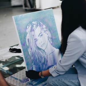 Personalized Gift For Her Glitter Portrait - Perfect Birthday Gift - Beautiful Present For Your Girlfriend