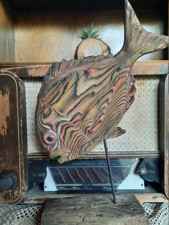 Sculpture Driftwood Fish Sculpture Reclaimed Wood Eco-friendly