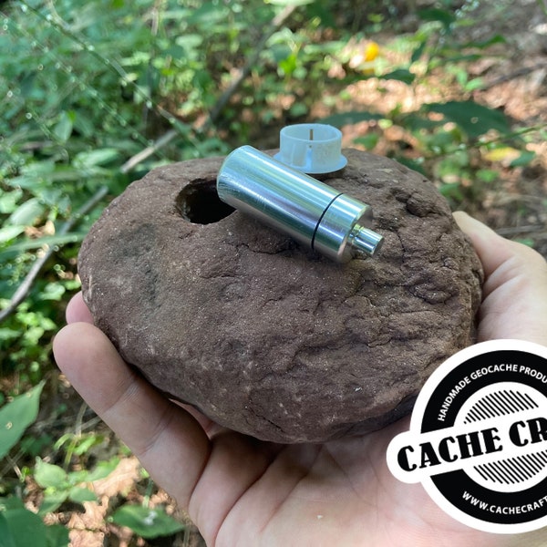 Genuine Rock Devious Geocache Container | Medium Bison Tube