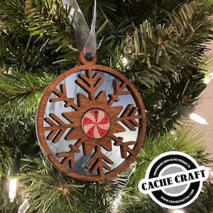 Geocaching Pathtag Wooden Holder Christmas Ornament