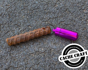 Geocache Rebar Container | Devious | Evil | Trick | Tricky | Geocaching | Sneaky | Parking Curb