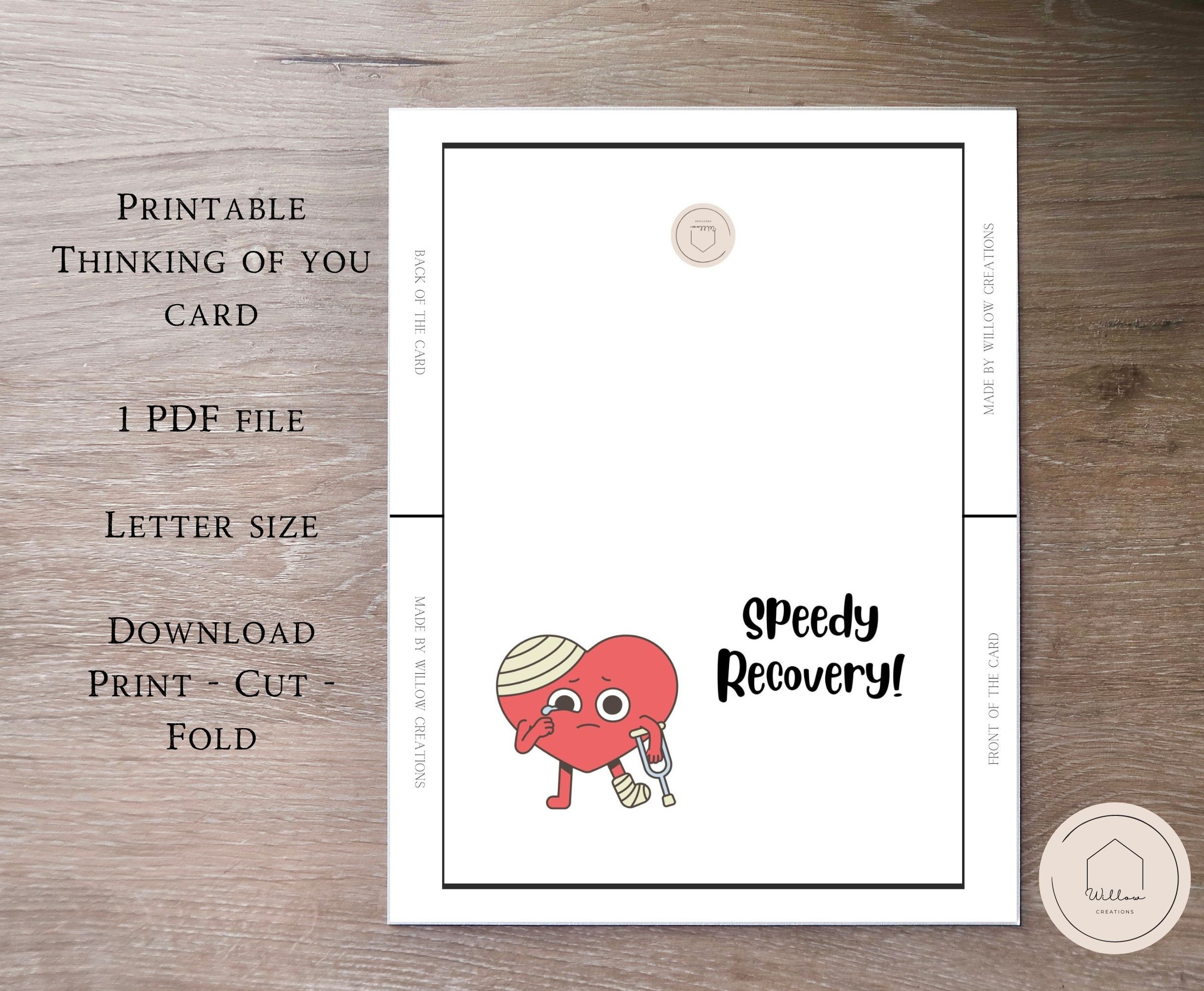 Speedy Recovery 7x5 Printable Card Get Well Soon Card - Etsy