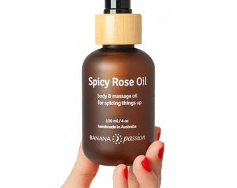 Spicy Rose Massage Oil: Natural Essential Oils for Body, Date Night Massage