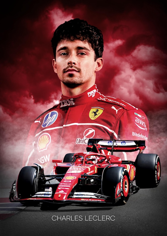 シャルル・ルクレール F1 2025 - A4 または A3 ポスター - Etsy 日本