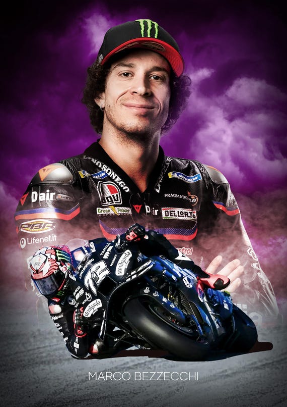 マルコ・ベッツェッキ MotoGP 2025 - A4 または A3 ポスター (デジタル