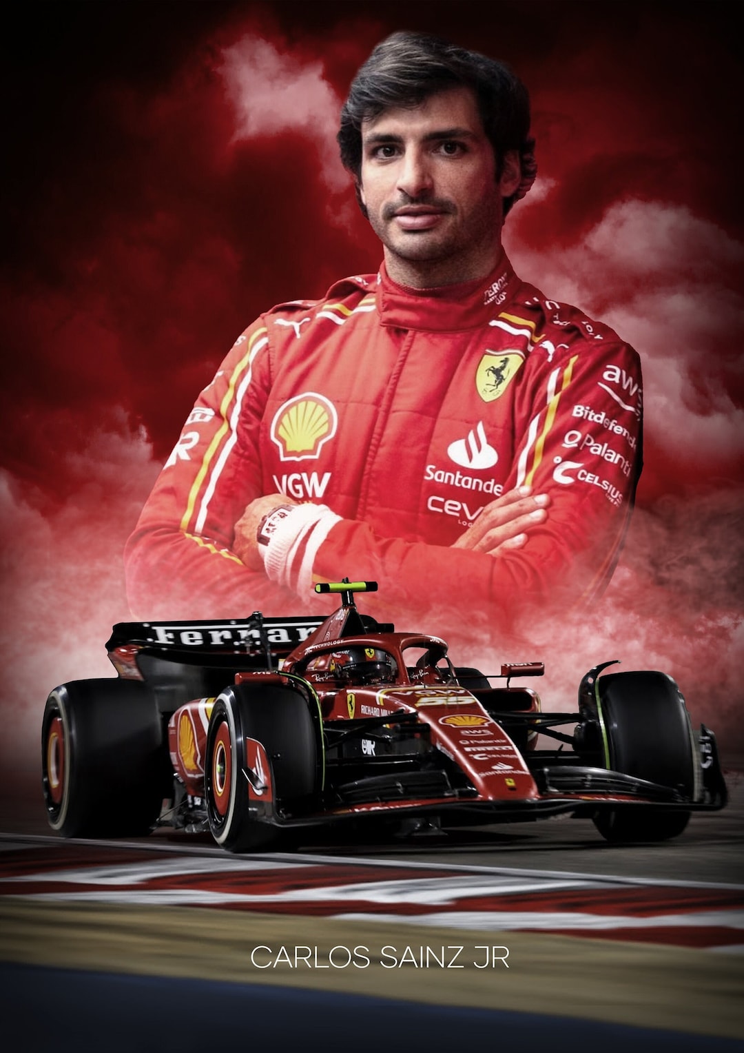 Carlos Sainz Jr F1 2024 - A3 or A4 Poster - Etsy