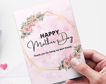 Happy Mother's Day card  with flowers| Mothers Day Card | Floral Mothers Day card | Pretty card for mum | Lovely card for mum | Card for her