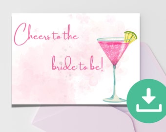 Bridal Shower Greeting Card | Cheers to the bride to be | Bridal Gift |Bridal Shower card | Bride to be Card | Wedding shower card