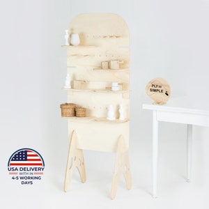 Pebble Maxi 2, wooden shelf, tiered display, retail display, collapsible stand, market stall, retail shelves, craft fair, vendor stand