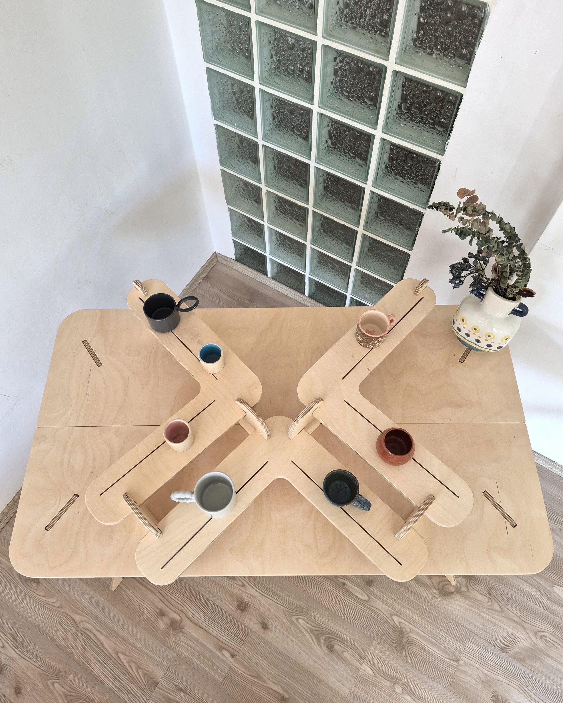 Pebble V2, Wooden Shelf, Tiered Display, Retail Display, Collapsible ...