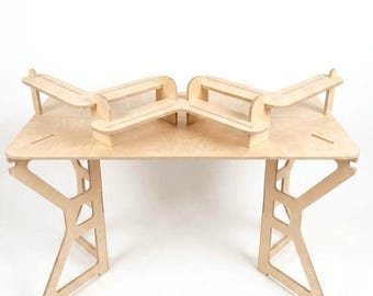 Pebble V1, wooden shelf, tiered display, retail display, collapsible stand, market stall, retail shelves, craft fair, vendor stand