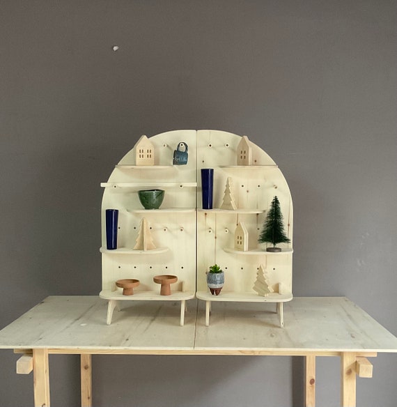 Sydney 2 Arch, Holzregal, Etagenregal, Verkaufsregal, Verkaufsstand, zusammenklappbarer Stand, Marktstand, Verkaufsregal, Kunsthandwerksstand