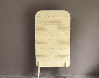 Pebble Maxi Grande, wooden shelf, tiered display, retail display, collapsible stand, market stall, retail shelves, craft fair, vendor stand