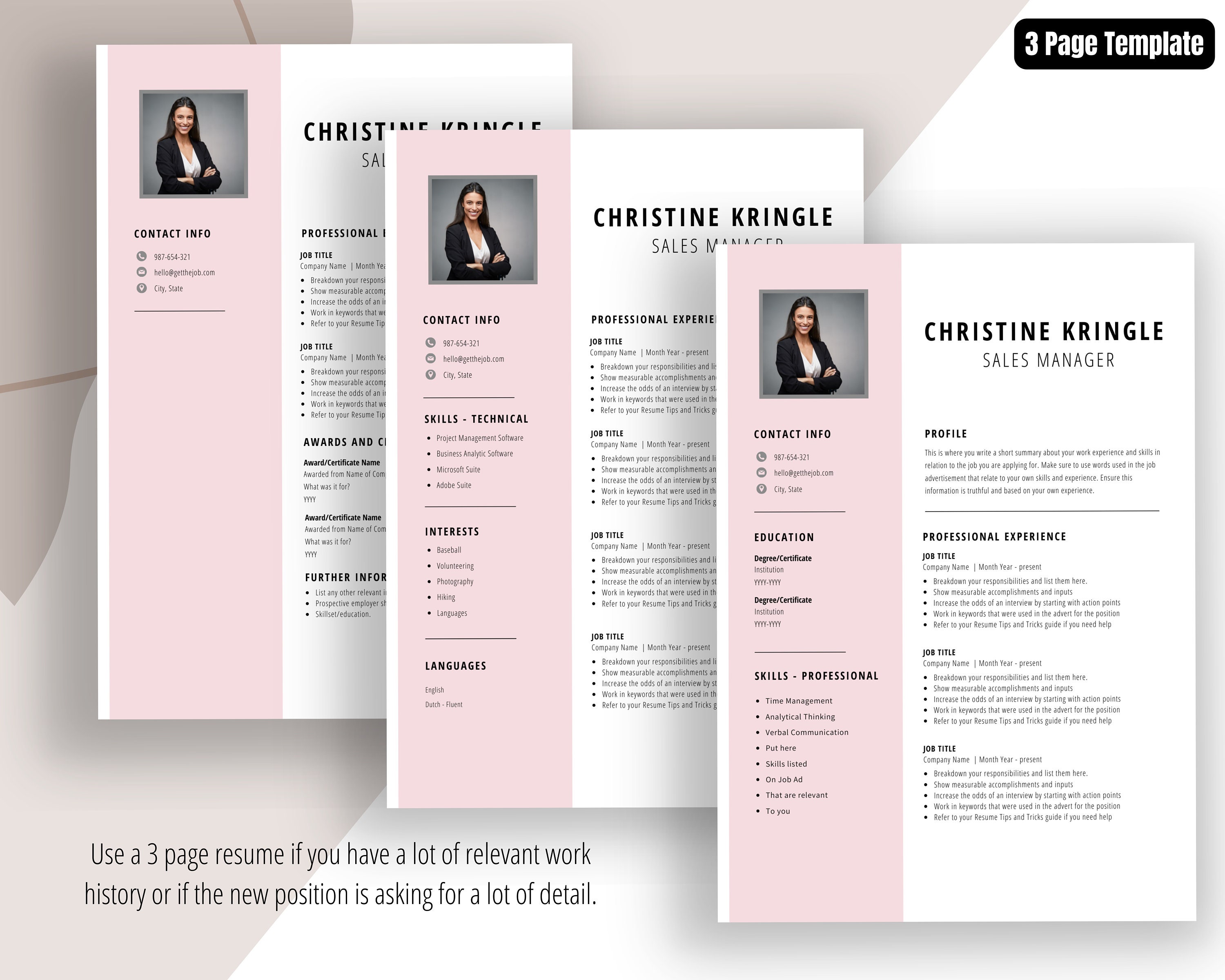Canva Cv Template CV Creative Professional CV Cover - Etsy Canada