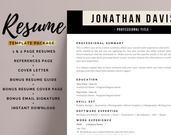 Resume Format 21 Etsy Sweden