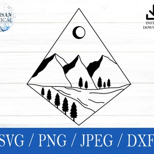 Mountains svg, Hiking SVG, Travel svg, png, dxf, jpeg, digital download, Cut File, Cricut, Silhouette, Glowforge, Gift For Him, Craft