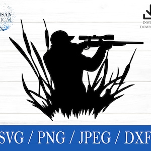 Hirschjäger SVG, Hirschjagd SVG, Jagdsvg, png, dxf, jpeg, Digitaler Download, Cricut, Silhouette, Glowforge, Geschenk für Ihn, Basteln