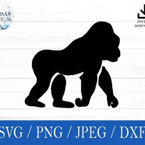 Gorilla svg, Animal SVG, Zoo svg, svg, png, dxf, jpeg, digital download, Cut File, Cricut, Silhouette, Glowforge, Gift For Him, Craft