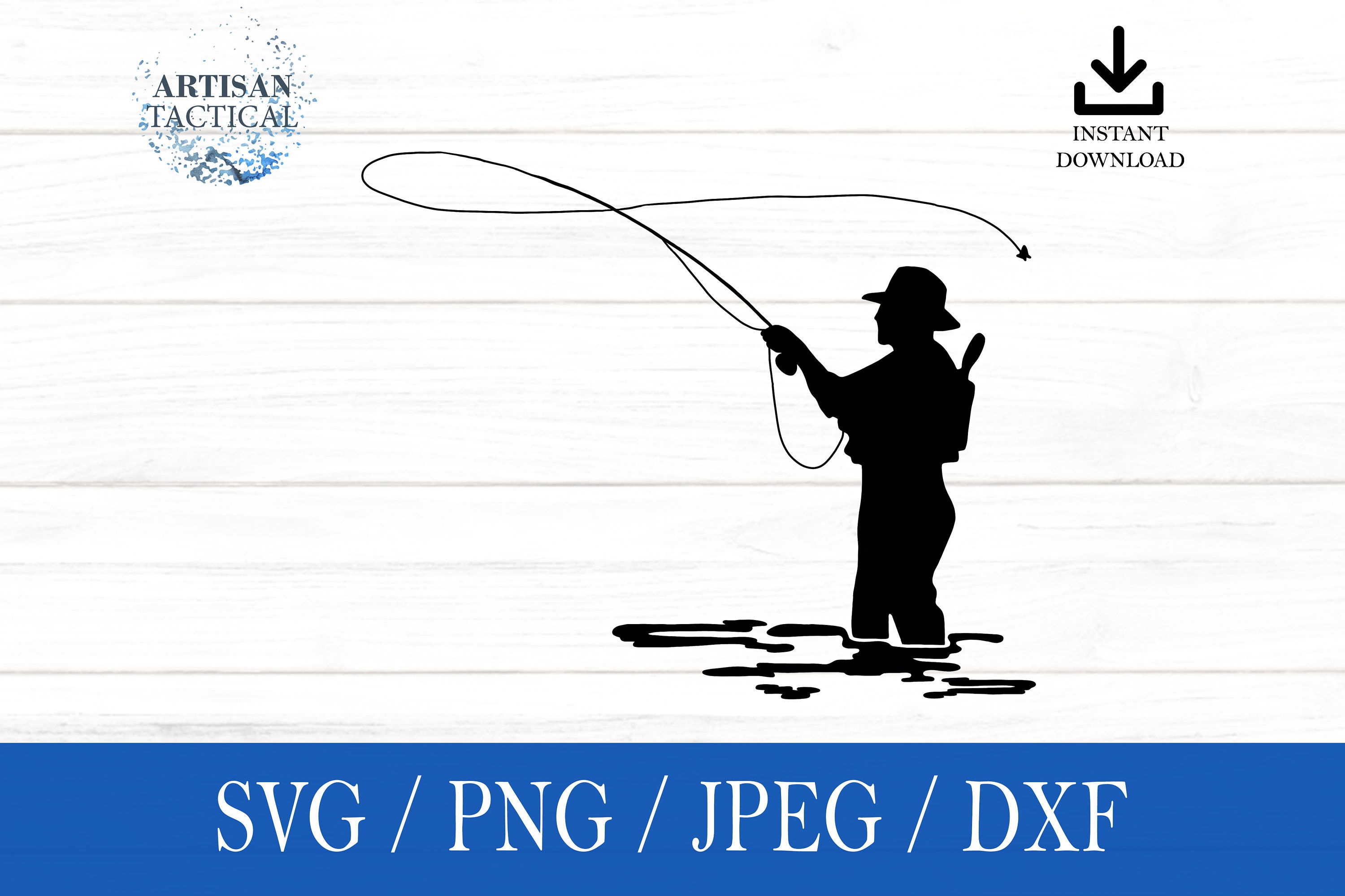 Man Fishing Svg file Image - Fishing Silhouette - Fishing logo - SVG  Fisherman svg