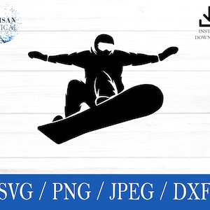 Snowboarder SVG, Snowboarding SVG, Berg svg, png, dxf, jpeg, digitale Datei, Schnittdatei, Cricut, Silhouette, Glowforge, Geschenk für ihn, Basteln