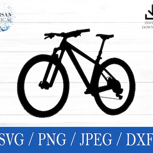 Svg VTT, montagnes SVG, vélo svg, png, dxf, jpeg, téléchargement numérique, fichier de coupe, Cricut, Silhouette, Glowforge, cadeau pour lui, créations manuelles
