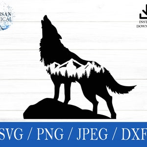 Wolf SVG, Coyote SVG, Hundesvg, png, dxf, jpeg, digitaler Download, Cut File, Cricut, Silhouette, Glowforge, Geschenk für Ihn, Basteln